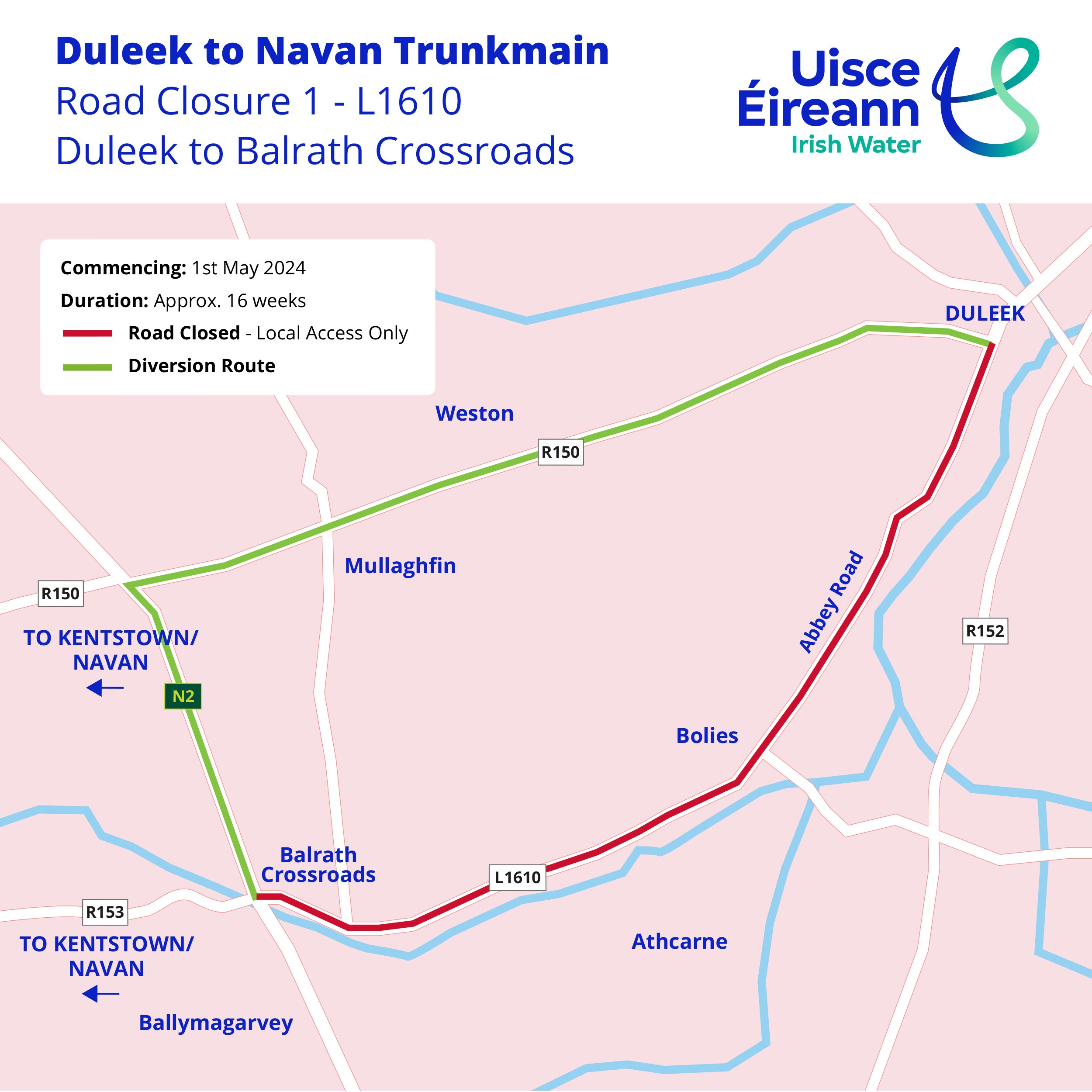Duleek to Navan Trunkmain - Road Closure 1