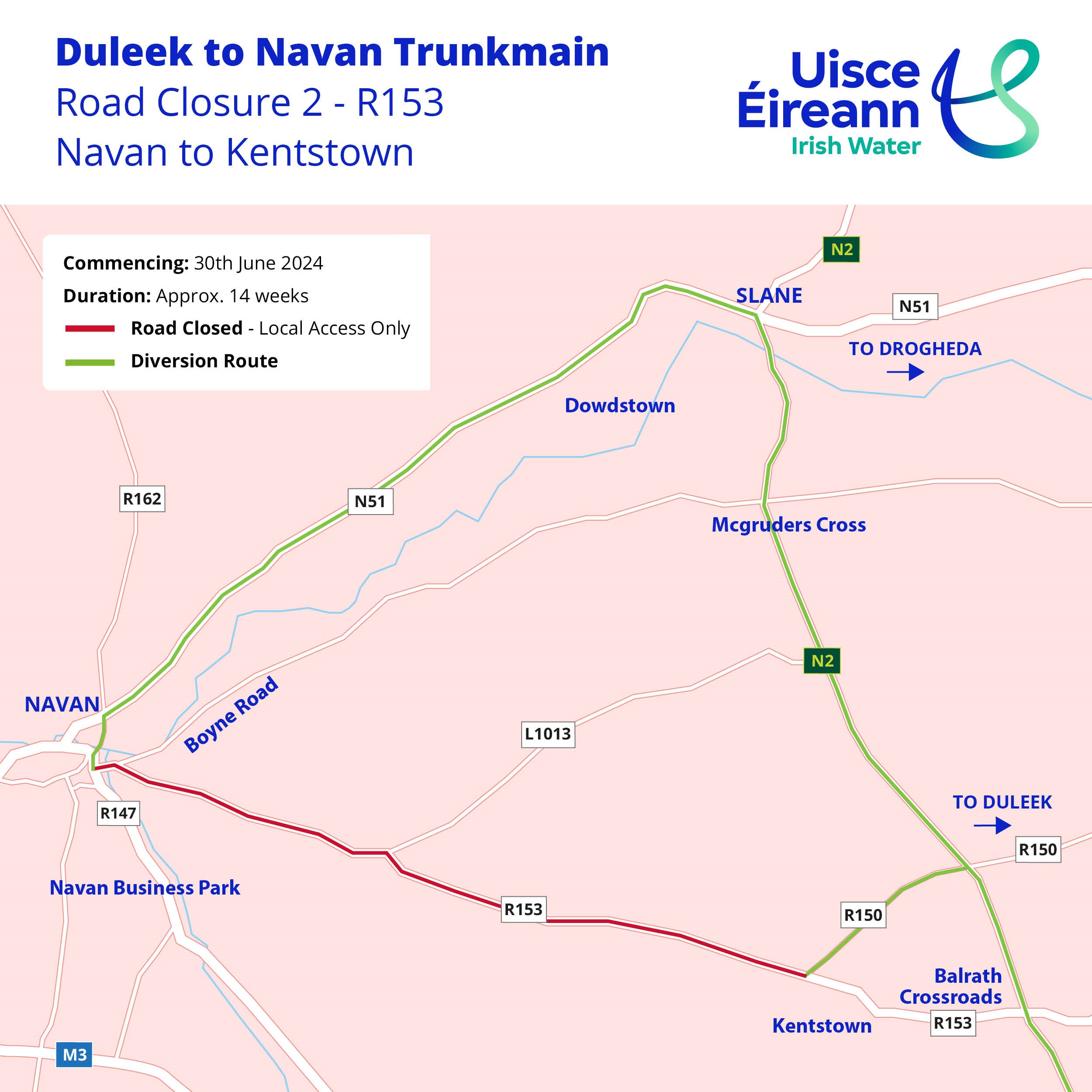Duleek to Navan Trunkmain Road Closure 2