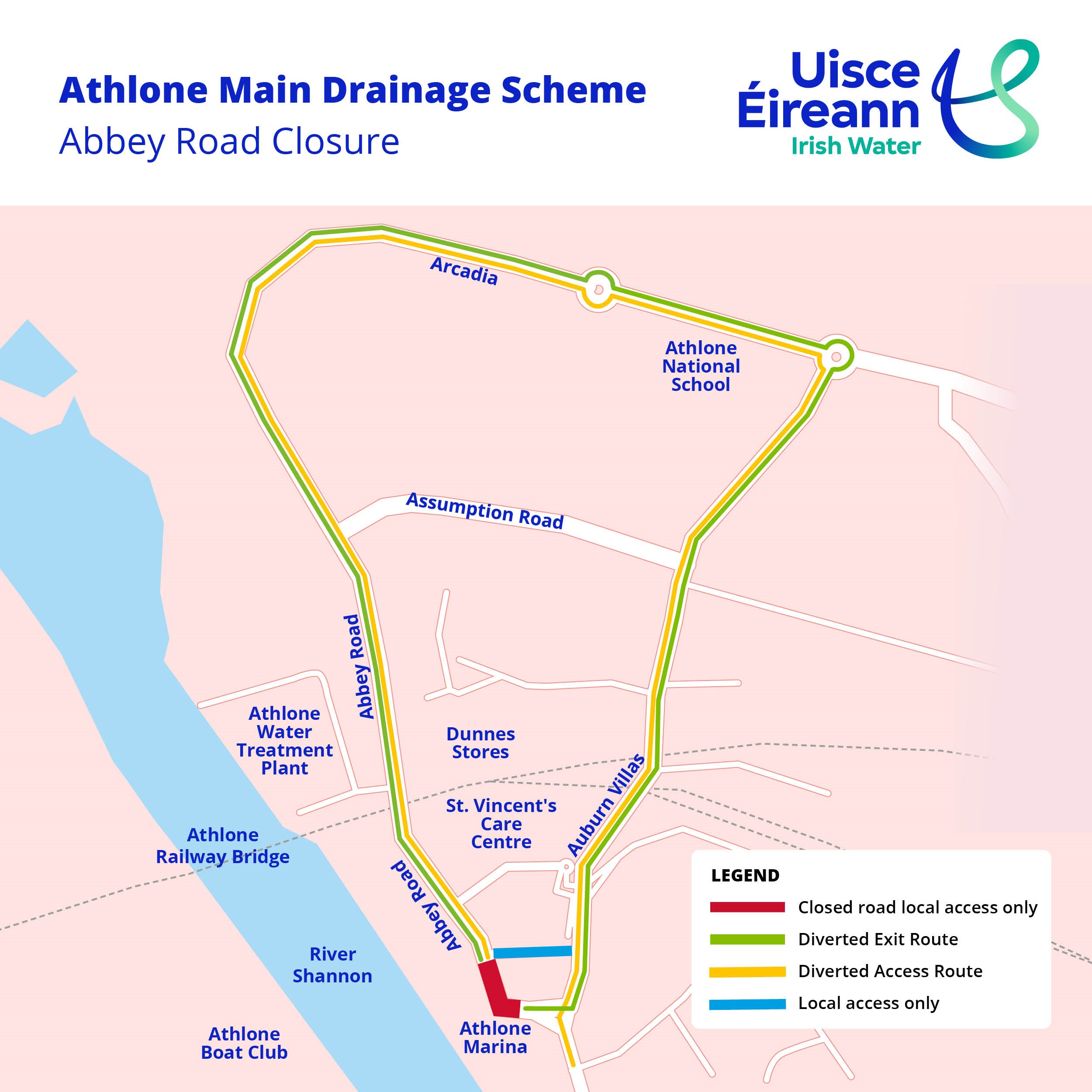 A map for Abbey Road Closure