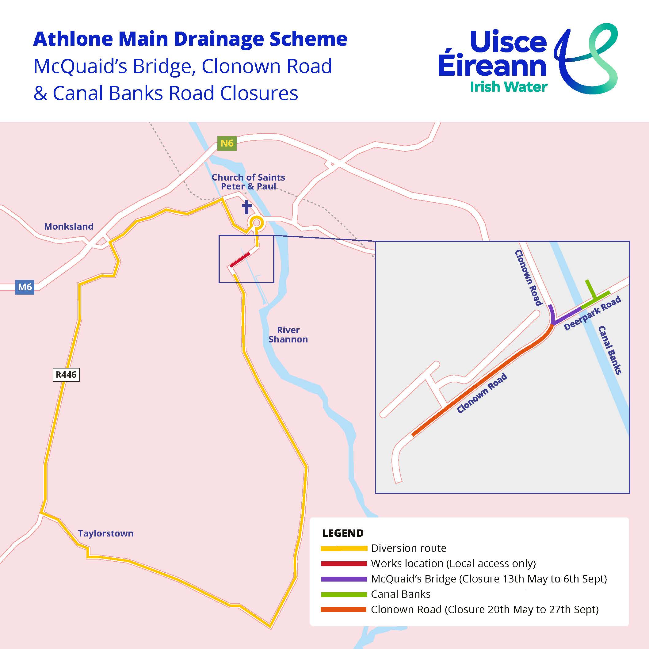 Deerpark Road Closures Diversion Map