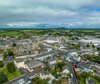 Roscrea Town Image over head shot