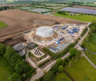 Construction on a water reservoir