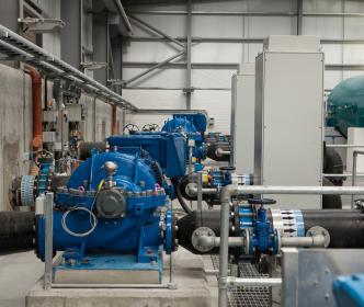 Machinery at a water treatment plant